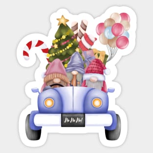 Christmas Gnomes Truck. Sticker